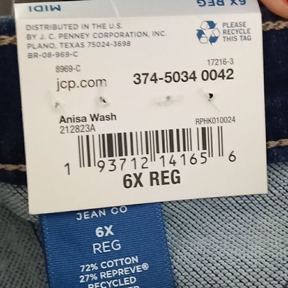 Arizona Jean company Girls shorts size 6X regular pull up stretch shorts - Picture 3 of 5